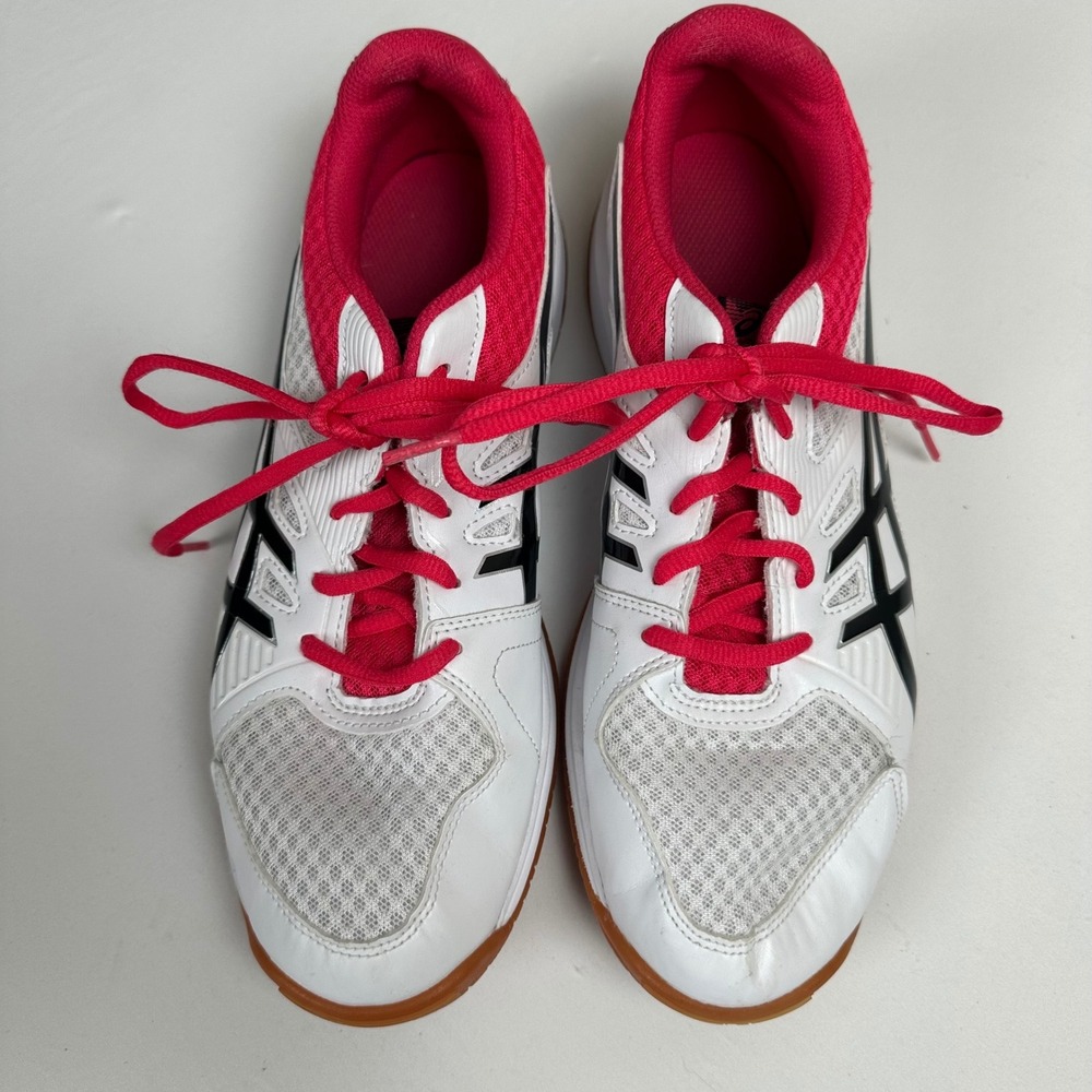 ASICS Upcourt 3 Women's 9.5 White Pink Black Volleyball Indoor Court Shoes
